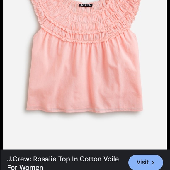 J. Crew Pink Ruffled Collar Sleeveless Blouse - Picture 2 of 5